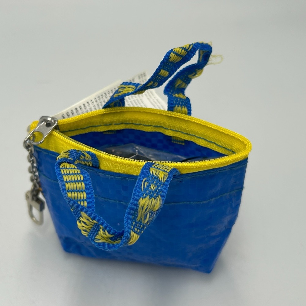 IKEA Bag Knolig Mini Zipper Coin Keychain Tote Key Blue Yard Sale Purse 2019 - Picture 4 of 6